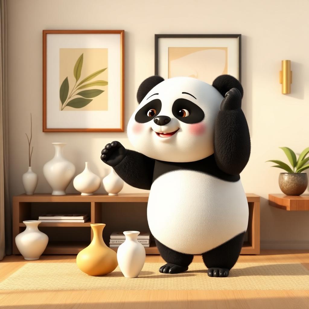 Furnishpanda mascot using the Terra Abstract Framed Wall Art Set of 6