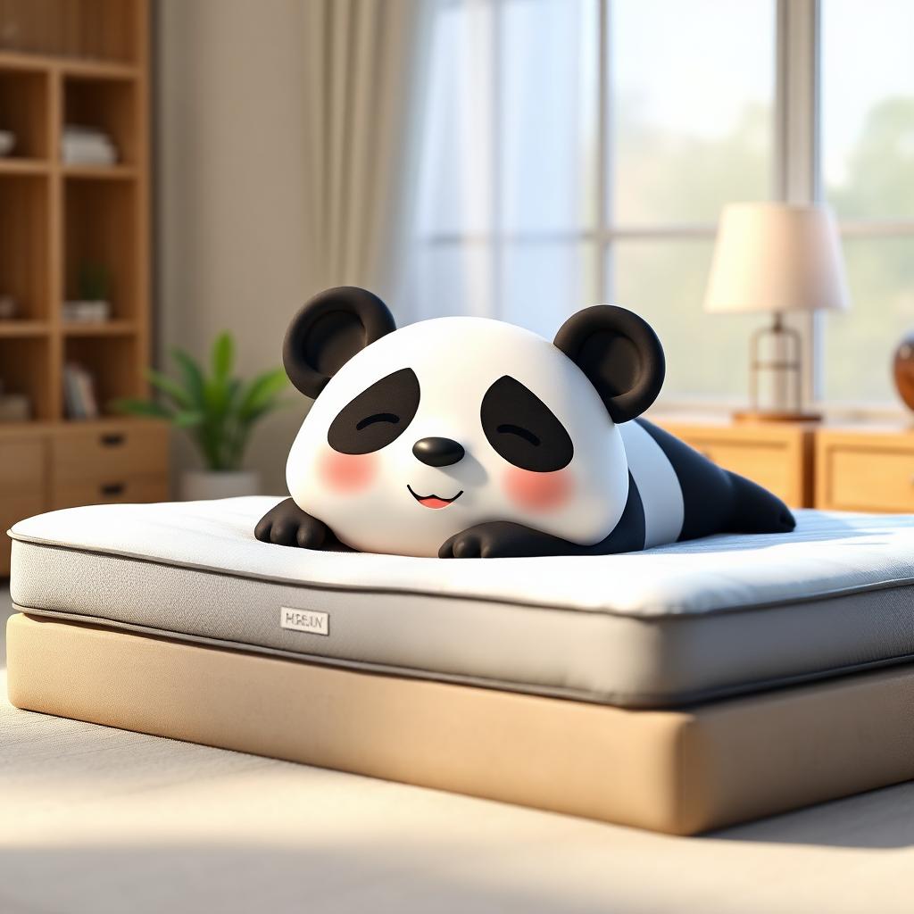 Furnishpanda mascot using the OrthoPro 8 Inch Memory Foam Queen Mattress