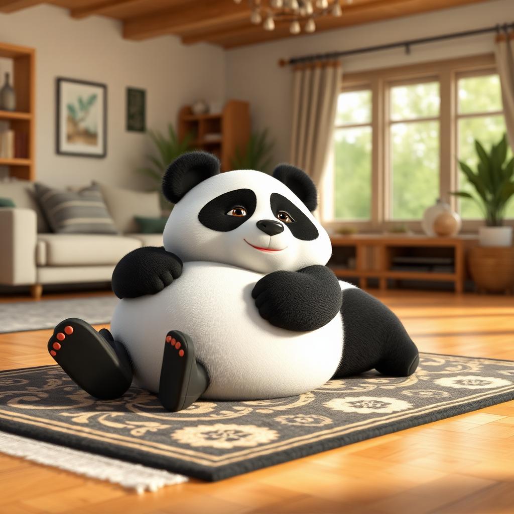 Furnishpanda mascot using the Marrakesh Hand Tufted Wool Rug 5x8 ft Indigo